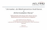 “Jornadas de Medicamentos Huérfanos y Enfermedades Raras · en la I+D de los MH y MUH • Compañías relativamente pequeñas en cuanto a infraestructura. ... Región de Murcia