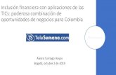 Inclusión financiera con aplicaciones de las TICs ...€¦ · Inclusión financiera con aplicaciones de las TICs: poderosa combinación de oportunidades de negocios para Colombia
