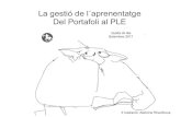 La gestió de l´aprenentatge Del Portafoli al PLE · PLE Diari d´aprenentatge Portafoli Motivació, atenció, voluntat i TIC. El Portafoli o la Carpeta d´aprenentatge. ... participació