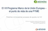 New El VII Programa Marco de la Unión Europea el punto de vista de …ametic.es/sites/default/files/media/Anova IT Consulting... · 2018. 10. 19. · El VII Programa Marco de la