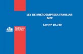 LEY DE MICROEMPRESA FAMILIAR MEF Ley Nº 19 · 2018. 1. 22. · La microempresa familiar es una empresa, perteneciente a una o más personas naturales que residan en la casa habitación,