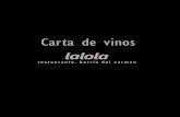 New Carta de vinos - Lalola · 2020. 7. 24. · Los vinos de LALOLA PRECIOS CON IVA INCLUIDO Con Burbujas Casi Dulces Sidre Tendre. Normandía. Eric Bordelet. Manzana de Normandía