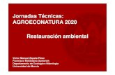 Jornadas Técnicas: AGROECONATURA 2020 Restauración ambiental · Restauración ambiental Conectividad a través de: Red hidrográfica (natural) Fragmentos forestales Cultivos extensivos,