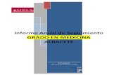 Informe Anual de Seguimiento GRADO EN MEDICINA ... - Blog UCLMblog.uclm.es/medicinaab/files/2015/12/INFORME... · Oficina de Planificación y Calidad Facultad de Medicina de Albacete