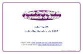 Informe 25 Julio-Septiembre de 2007 · 2008. 6. 7. · 27-08-07 Suzana -- Graveras WN02 1 EMM TC No Sí Joven. 01-09-07 Huerta de Abajo Solana del Tejero -- VM86 6 JCAF TC No No Migrando