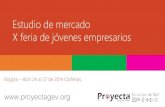 New Estudio de mercado X feria de jóvenes empresarios · 2020. 3. 10. · Estudio de mercado X feria de jóvenes empresarios Bogota –Abril 24 al 27 de 2014 Corferias. ... Esperando