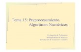 Tema 15: Preprocesamiento. Algoritmos Numéricosdecsai.ugr.es/~verdegay/tema-15.pdf · • Por ejemplo, cuando el algoritmo estandar tuviera que hacer 255 multiplicaciones para calcular