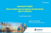 Importación Digital Nuevo modelo para el régimen de ......Importación Digital Nuevo modelo para el régimen de importación para el consumo 07 de Octubre de 2020 Expositor: José