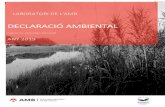DECLARACIÓ AMBIENTAL DEL LABORATORI · 3 e-cat-000354 Índex presentaciÓ 4 1.1. dades generals del laboratori de l’am 5 1.2. activitats principals 6 polÍtica ambiental 7 sistema