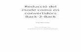 New Reducció del mode comú en convertidors Back 2 Back · 2019. 11. 5. · El present treball aborda l’estudi dels convertidors Back‐2‐Back, amb especial èmfasi en els seus