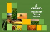Presentación ON Local - cresud.com.ar€¦ · RESUMEN DE LA OFERTA Tamaño de la Oferta USD 15 MM (ampliable hasta USD 200 MM) Junio 2020 D L M X J V S 1 2 3 4 5 6 7 8 9 10 11 12