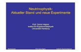 Neutrinophysik: Aktueller Stand und neue Experimente · Neutrinophysik Prof. Caren Hagner Institut für ExperimentalphysikNeutrinophysik Prof. Caren Hagner Institut für Experimentalphysik