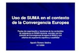 Uso de SUMA en el contexto de la Convergencia Europea · contexto de la convergencia al EEES 2. Las NTIC y la docencia virtual como apoyo a la actividad docente normal 3. Componentes