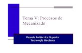 Tema V: Procesos de Mecanizado - UDClim.ii.udc.es/docencia/iin-tecmec/docs/TemaV.pdf · Mecanizado (I). 4 Mecanizado con Filos Geométricamente Determinados Cepillado. Proceso de