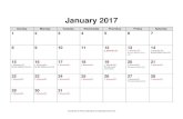 2017 Calendar, Landscape€¦ · Hundreds of Free Calendars at CalendarCorner.net January 2017 Sunday Monday Tuesday Wednesday Thursday Friday Saturday 1 2 3 4 5 6 7