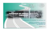 BALANCE DE OBRAS 2013-2018 TABASCO · 2019. 5. 14. · 1 puente de 345.97 mts concluidas ... asuncion - benito juarez 24/08/2015 21/11/2015 9.75 obra en proceso de cierre administrativo