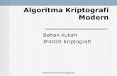 Algoritma Kriptografi Moderninformatika.stei.itb.ac.id/~rinaldi.munir/Kriptografi/2017-2018/Algoritma...dalam rangkaian bit operasi bit xor paling banyak digunakan . Rinaldi M/IF4020