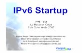 IPv6-startup v2 4configuración de interfaces, direcciones, caches, rutas, etc. •Dos grupos de comandos: –ipv6.exe (hasta Windows XP SP1) •Algunos cambios no son permanentes