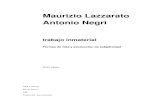 Maurizio Lazzarato Antonio Negri...operación que hace Ricardo Antunes: la presentación de la tesis sobre desmaterialización del trabajo es finalizada por el mantenimiento de las