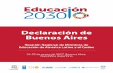 Declaración de Buenos Aires - Mendoza€¦ · desde la primera infancia hasta la educación superior y de adultos, junto con los temas transversales de la Agenda de Desarrollo Sostenible,