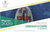 ...Bolivia: Balanza Comercial por Bloques de Integración (A marzo de 2020, en millones de dólares y porcentaje sobre el total exportado) Detalle CAN ALADI AELC PROSUR Exportaciones
