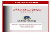 GACETA DEL GOBIERNO AUTÓNOMO MUNICIPAL DE ORURO · 2020. 7. 18. · Oruro — Bolivia 2018 . GOBIERNO AUTÓNOMO MUNICIPAL DE ORURO _____ 3 GOBIERNO AUTONOMO MUNICIPAL DE ORURO MODIFICADA