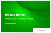 Presentación de Resultados Tercer Trimestre 2020 - Unicaja Banco · 2020. 11. 3. · 4 Resumen de los resultados del 3T 2020 Negocio Resultados Calidad de activos, liquidez y solvencia