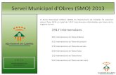 Servei Muniipal d’Ores (SMO) 2013 - cubelles.cat · 2015. En fase d’adjudicació. • Licitació del contracte per l’adquisiió de 4 vehicles d’oasió per desenvolupar les