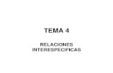 TEMA 4 - UNNE · Relaciones interespecíficas en comunidades ecológicas y su caracterización de acuerdo con el efecto sobre las poblaciones que interactúan INTERACCIONES POBLACION