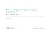 Minería Argentina 2020 · 2020. 8. 3. · Secretaría de Minería Minería Metalífera (Mapa 1) La actualidad de la minería metalífera en Argentina está caracterizada por operaciones