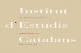 Cob. Literatura furtiva.pdf 1 05/10/2017 12:27:02 Institut · Institut d’Estudis Catalans LA LITERATURA FURTIVA Discurs llegit en la sessió inaugural del curs 2017-2018 PERE J.