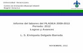 Informe del labores del PLADEA 2009-2013 Periodo: 2012 Logros … · 2013. 2. 1. · Confianza del CIMI los días 5, 15, 18, y 19 de Junio y 6 de Julio de 2012 en la Sala de usos