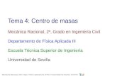 Tema 4: Centro de masas - Universidad de Sevillalaplace.us.es/wiki/images/9/92/MR_Tema04.pdf · 2019. 10. 15. · Tema 4: Centro de masas Mecánica Racional, 2º, Grado en Ingeniería