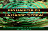 ¡No maNipuleN la madre Tierra! - Geoengineering Monitor · 2019. 2. 5. · 3 ¡No manipulen la Madre Tierra! Nosotros, organizaciones de la sociedad civil, movimientos populares,