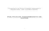 POLITICA DE TRATAMIENTO DE DATOS - Coomultagro · 2019. 7. 2. · La Cooperativa de Ahorro y Crédito Tabacalera y Agropecuaria Ltda “COOMULTAGRO” es una cooperativa de ahorro