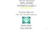 w3.balikesir.edu.trw3.balikesir.edu.tr/~ay/lectures/mt2/plastikler.pdf · 2009. 10. 19. · MAKiNE PROGRAMI MALZEME TEKNOLOJiSi-l- (DERS NOTLARI) Prof.Dr.irfan AY Ö§r. Gör. Fahrettin