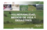 VULNERABILIDAD, MEDIOS DE VIDA Y DESASTRES · vulnerable a protegerse y gestionar el riesgo en los mismos procesos de desarrollo. Programa Desarrollo Rural Sostenible – PDRS ...