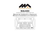 MA400 User Manual · 2020. 12. 17. · segundos para acceder al menú del sistema. El primer elemento del menú, “Key Beep” (“Pitido de las Teclas”) aparecerá en la pantalla.