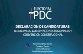 DECLARACIÓN DE CANDIDATURAS - Electoral PDC...CONSIDERACIONES ESPECIALES •PERFIL DEL ADMINISTRADOR ELECTORAL: Es importante que el candidato/a designe a un administrador electoral