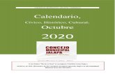 Calendario, · 2020. 10. 18. · Cronista Municipal de Jalapa, Tabasco. Octubre 2020 2020 Del 20 de Marzo al de 31 Octubre del año 2020 , Tiempo de Cuarentena a causa de COVI-19