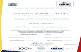 ELECTRICOS INTERNACIONAL LTDA. › certificates › Certificado-de-Acreditacion.pdfEnsayos de rigidez dieléctrica a frecuencia industrial Eléctrica Botas Industriales Falla / No