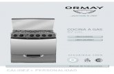 COCINA A GAS 57 cm. - Ormayormay.com.ar/descargas/410730243manual_cocinas_ormay_rev...Conexión de gas Conectar la cocina a la cañería de gas, conforme con las reglamentaciones en