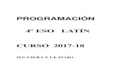 4º ESO LATÍN CURSO 2017-18 - Gobierno de Canarias...12. Profundizar en el conocimiento de los casos latinos. 13. Discriminar entre oraciones simples y compuestas clasificándolas