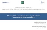 Marco legislativo e institucional para la protección del ......Alejandra Odor Chávez Biblioteca Nacional de México Septiembre de 2017 Protección del patrimonio documental en México