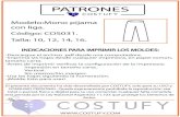 PATRONES...PATRONES Modelo:Mono pijama con liga. INDICACIONES PARA IMPRIMIR LOS MOLDES: el archivo .pdf desde una computadora. El presente documento ha sido desarrollado por COSTUFY