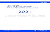 Proyecto Presupuesto 2021 Tomo 7 - Madrid...PROYECTO PRESUPUESTO GENERAL AYUNTAMIENTO DE MADRID 2021 ANEXO DE PERSONAL SECCIÓN: 100 PRESIDENCIA DEL PLENO CENTRO: 001 AYUNTAMIENTO