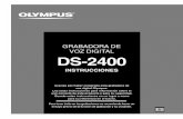 GRABADORA DE VOZ DIGITAL DS-2400...uso correcto de este producto y para su seguridad. Guarde estas instrucciones en un lugar a mano para su referencia en el futuro. Para tener éxito