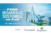 CALI, ABRIL 23 DE 2013 - Fundación Alvaralice desarrollo sostenible CCV/1...CALI, ABRIL 23 DE 2013 Desarrollo Sostenible y Competitividad: una visión desde lo Económico para Cali