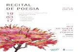 Cartell Recital Poesia - Viladrau · recital de poesia encetem la primavera amb un recital de poesia a cÀrrec de: 18.00 h. can siÀ 19 03 17 dia mundial de la poesia 21 març david