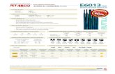 ELECTRODO REVESTIDO E6013 - JET-ARCO...REVESTIDO EN GRAFITO PARA MAYOR SUAVIDAD AWS A5.1 E6013 ISO 2560 -A E 38 0 R11 DIÁMETRO x LONGITUD (mm/Pulg) J102EL 2,5 mm x 350 mm J103EL 3,2